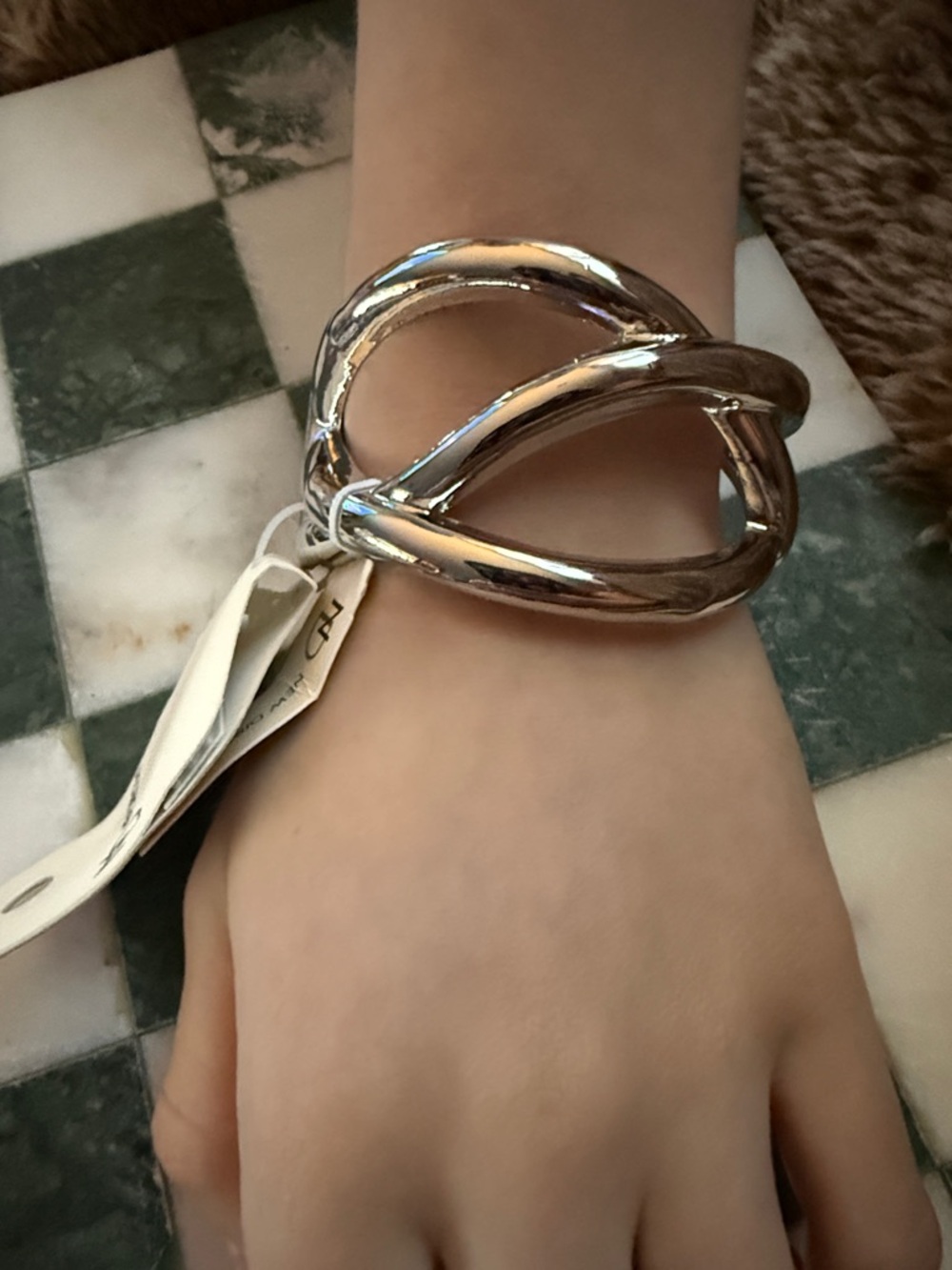 new directions Silver Tone Open Knot Cuff Bracelet